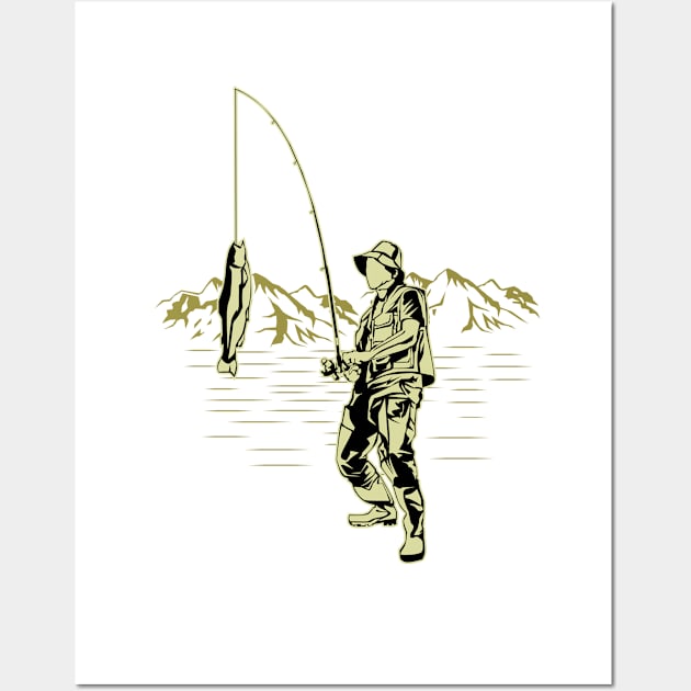 Fisher Fishing Wall Art by ShirtyLife